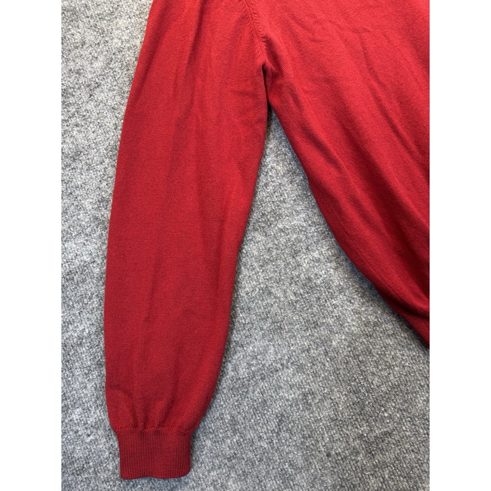 Brooks Brothers Men's Large V-Neck Merino Wool Sweater Red Hong Kong - Picture 7 of 11